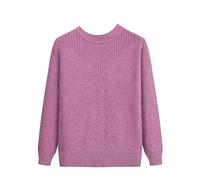 Damen Strickpullover - Herbst Winter Strickpullover Damen Pullover Für Mittleres Alter Und Ältere Mütter Herbst Winter Strickoberteil Damenpullover Unterhemd Rosa XXL
