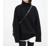 Damen Strickpullover Loose Fit Halbrollkragen Unifarben | Loose Fit Schnitt, halbhoher Kragen, unifarbenes Design, ideal für Layering, casual Chic