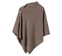 Damen Strickpullover Schal Schal mit Schnalle Detail Warm Solid Shade Lose Silhouette Ärmellos einseitig geteilt Layering Stück (Kamel)