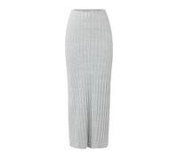 Damen Strickrock High Waist Bleistiftrock Lang Elegant Midirock Winter Vintage Röcke mit Schlitz Bodycon Winterrock Slim Fit Freizeitrock Stretchrock (2-Grau, XL)