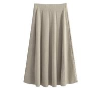 Damen Strickrock Lang - Plissee Rock Lang Winter Midi Skirt Einfarbig | A-Linie Bleistiftrock Freizeit Plisseerock Hohe Taille Strick Rock Stretch Figurbetont Rock Bleistift Rock