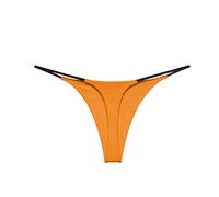 Damen String Frauen Double Strap Sexy Tanga Niedrige Taille Double Cotton T-Form Höschen Slips Seamless Damen Sport Slip Damen Nahtlos (Orange, M)