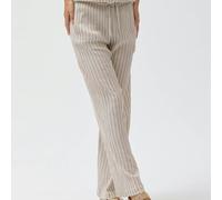 Damen strukturierte Hose grau gestreift S