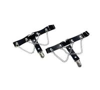 Damen Strumpfhalter, Punk Nieten PU Leder Socken Hosenträger, Bein Dekor Strumpfhalter