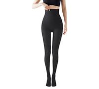 Damen-Strumpfhose, sexy, hohe Taille, Thermo-Strumpfhose im Freien, elastisch, Schwarz , One size