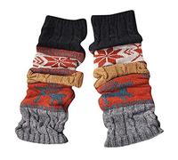 Damen Stulpen Weihnachten Vintage Weihnachtsstrumpf Beinwärmer Lange Winter Strick Häkelarbeit Legwarmer Beinstulpen Verdicken Strümpfe Knit Crochet Socken Gestrickte Strümpfe 80er Jahre für Mädchen