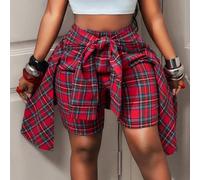 Damen super cooles Lässig Kurz Top mit 2-in-1 Design