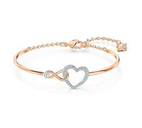 Swarovski Infinity Heart Armreif, Weiss, Metallmix