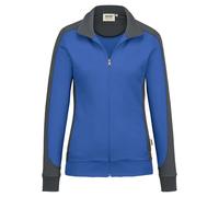 Hakro Damen-Sweatjacke Contrast Performance, Farbe royalblau/anthrazit, Größe XS