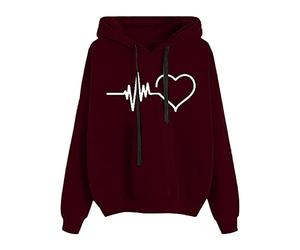 Damen Sweatshirt Damen Hoodies Unifarben Sweatshirt Gestreifte Pullover Casual Kapuzenpullover mit Druck Hoodie Langarm Shirts Kordelzug Oberteil Pulli Langarmshirt Freizeit Sport Fitness Pullover
