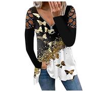 Damen Sweatshirt Pullover - Rundhals Langarm Sweatshirtjacke Sweatshirt Frauen Einfarbig Retro Lockerer Langarmshirt Fashion Aesthetic Lose Casual Blusen Tops