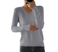 Damen Sweatshirt Stricktop Sommer Strick-Oberteile Elegant Strickpullover Slim Fit Pulli Leichte Strickjacke Damen Sommer 2025 XL Gray