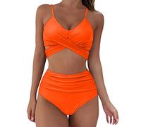 Damen Swimsuit Push Up Bikini Set Mit Bügel,Badeanzug Schwarz Push Up Bikinis Badeanzug Farbblockdruck Brustpolster Swimsuit Bikini-Sets Leicht Atmungsaktiv Push Up Bikini Schwimmanzug