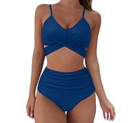 Damen Swimsuit Push Up Bikini Set Mit Bügel,Badeanzug Schwarz Push Up Bikinis Badeanzug Farbblockdruck Brustpolster Swimsuit Bikini-Sets Leicht Atmungsaktiv Push Up Bikini Schwimmanzug