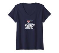 Damen Sydney New South Wales Australien T-Shirt mit V-Ausschnitt