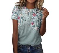 Damen T-Shirt Einfarbig Rundhals Kurzarm Sommer Shirt Locker Oberteile Basic Tops Damen Kurzärmeliges T-Shirt mit Rundhalsausschnitt, Klassischer Schnitt, 2er-Pack Teenager Mädchen E818