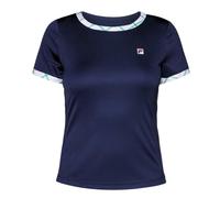 Damen T-Shirt Fila Yamila Tennis - navy/court green check - Blau (S)