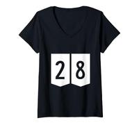 Damen T-Shirt „Happy 28th Birthday“ -T-Shirt für 28 Jahre T-Shirt mit V-Ausschnitt