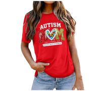 Damen T-Shirt Kurzarm, Damen Oberteile Elegant, T-Shirts Kurzärmeliges Rundhalsausschnitt Sommershirts Drucken Klassisch Top Freizeit Loose Sommerblusen Atmungsaktiv Leicht Longshirt Versatile Urlaub