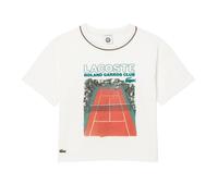 Damen T-Shirt Lacoste Roland-Garros Edition Jersey - Weiß (XXL)