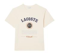 Damen T-Shirt Lacoste Slim Fit Interlock Print - ecru white - Beige (L)
