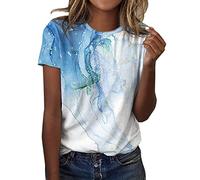 Damen T-Shirt Ladies Short Oversize Tee in verscheidenen Farben, Größe XS - 5XL Damen Gothic Tops Lace Patchwork High-Low Spitzer Saum Ärmellose Retro Oberteil Teenager Mädchen E743