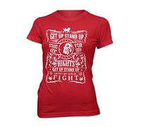 Damen T-Shirt Lady Fit Bob Marley Get up Reggae Rastafari Stand up