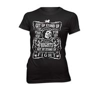 Damen T-Shirt Lady Fit Bob Marley Get up Reggae Rastafari Stand up