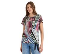 Cecil Kurzarmshirt Palm Breeze grün – 50% Baumwolle/50% Modal, Jersey, Mesh-Einsatz, Damen L (42)