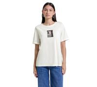 T-Shirt STREET ONE STUDIO, Damen, Gr. 38, weiß (sanftes weiß), Web, 50% Baumwolle, 50% Modal, unifarben, normal normal, Rundhals, abgesteppt, Shirts T-Shirt, mit Rundhalsausschnitt (71560614-38) sanft