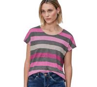 Damen T-Shirt mit gerundetem V-Neck und Streifen