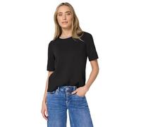 Street One Frauen T-Shirt mit Kontrastdetail in Schwarz, Gr: 34