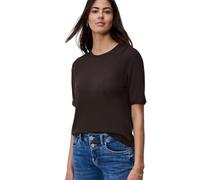 Street One Frauen T-Shirt mit Rundhals Strick-Look Braun Größe 40