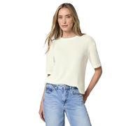 Street One Frauen T-Shirt mit Rundhals im Strick-Look in Weiß, Gr: 42