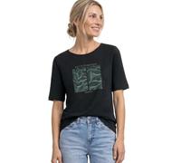 Street One Frauen T-Shirt Rundhals Blätter-Artwork Grün Größe 36