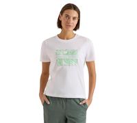 Print-Shirt CECIL, Damen, Gr. M (40), vanilleweiß, Web, 100% Baumwolle, bedruckt, comfort fit normal, Rundhals, abgesteppt, Shirts, aus reiner Baumwolle (10323568-M) vanilleweiß