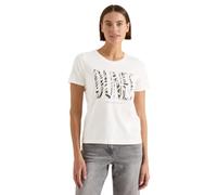 Kurzarmshirt CECIL, Damen, Gr. M (40), vanilleweiß, Jersey, Obermaterial: 100% Baumwolle, bedruckt, normal hüftbedeckend, Rundhals, abgesteppte Kante, Shirts, Sommershirt mit Frontprint (21738545-M) v