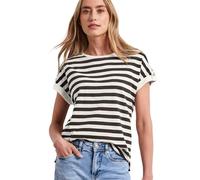 Damen T-Shirt mit Rundhals und Knopfdetail