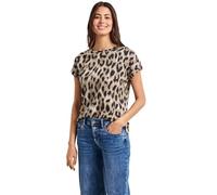 Street One Damen Dropped-Shoulder-Shirt mit Leo-Muster Beige Größe 34