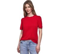 Street One Studio Frauen T-Shirt mit Rundhals und Puffärmeln in Rot, Gr: 42