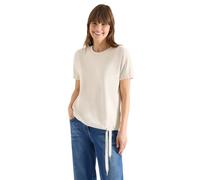 Cecil Damen T-Shirt mit Rundhals und Raffung in Beige, Gr: M