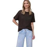 Street One Frauen T-Shirt mit Rundhals und Struktur in Braun, Gr: 42