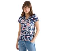 Print-Shirt CECIL, Damen, Gr. XXL (46), universal blau, Stoff, 50% Modal, 50% Baumwolle, gemustert, comfort fit normal, V-Ausschnitt, abgesteppt, Shirts, Jersey (16164161-XXL) universal blau
