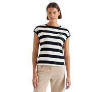Damen T-Shirt mit Streifen und Printdetail