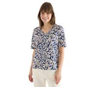 Cecil Damen T-Shirt mit V-Neck und floralem Print in Blau, Gr: XS