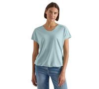 Cecil Damen T-Shirt mit V-Neck und Spitzendetail in Blau, Gr: XL