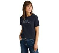 CECIL Damen B322930 T-Shirt mit Wording, universal Blue, L