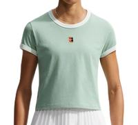 Damen T-Shirt Nike Court Heritage Tennis - steam/barely green - Grün (XS)