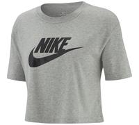 Damen T-Shirt Nike Sportswear Essential Crop Icon W - dark grey heather/black - Grau (L)