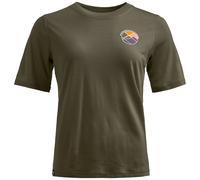 Damen-T-Shirt Ortovox 140 Cool Round Landscape T-shirt Größe: S / Farbe: dunkelgrün